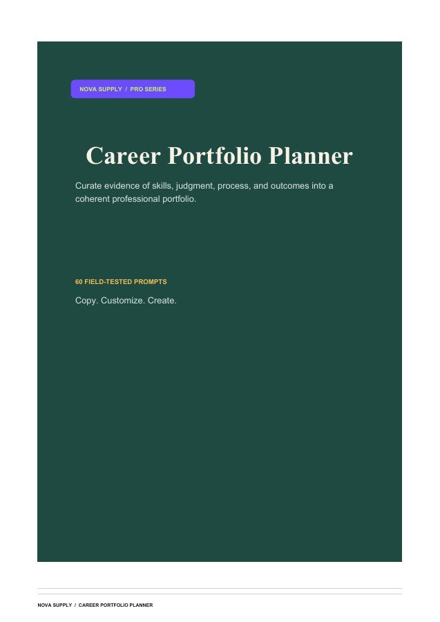 Career Portfolio Planner digital product cover