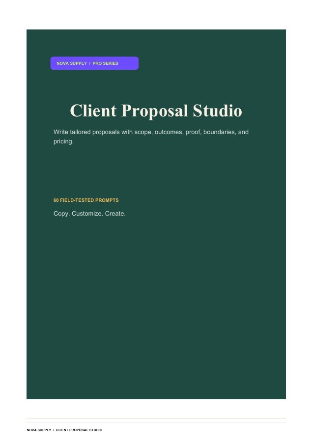 Client Proposal Studio digital product cover