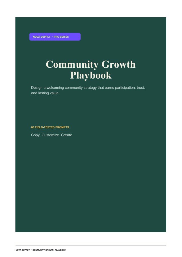 Community Growth Playbook digital product cover