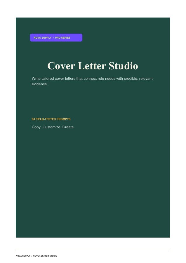 Cover Letter Studio digital product cover