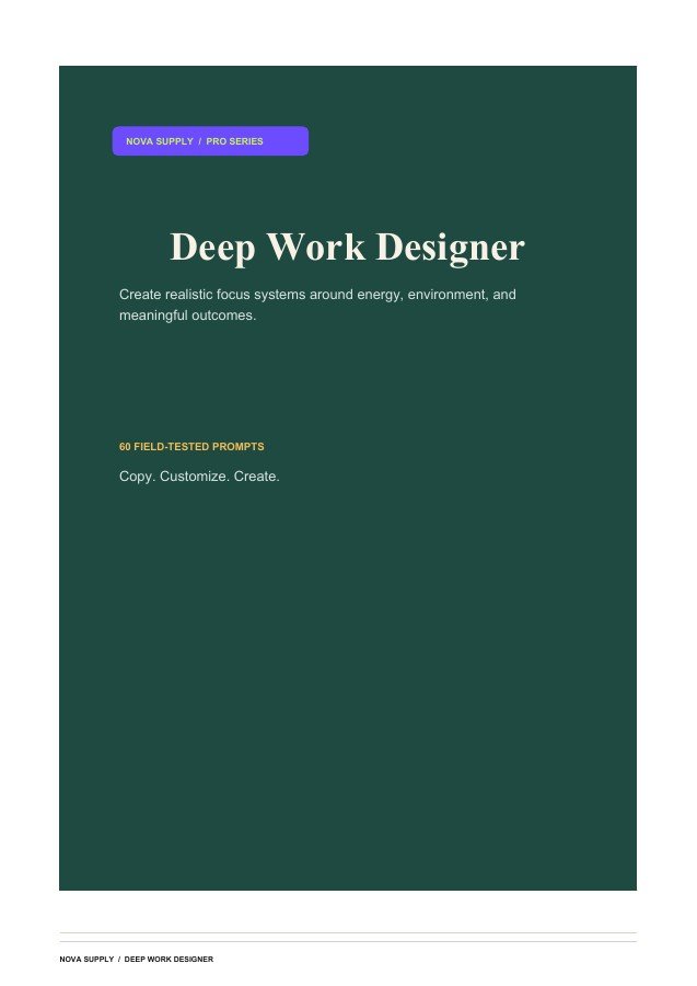 Deep Work Designer digital product cover