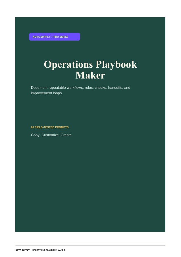 Operations Playbook Maker digital product cover