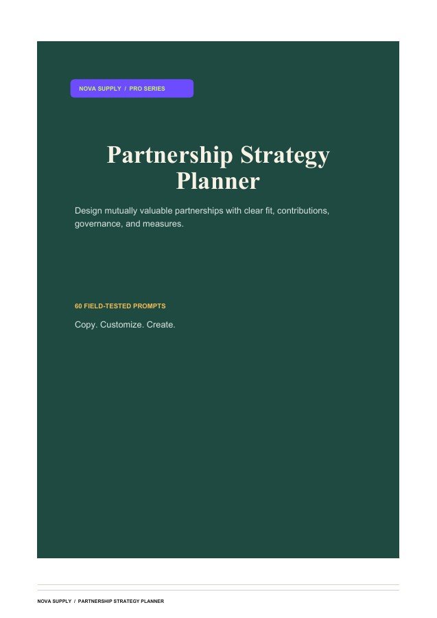 Partnership Strategy Planner digital product cover