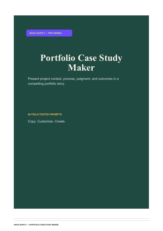 Portfolio Case Study Maker digital product cover