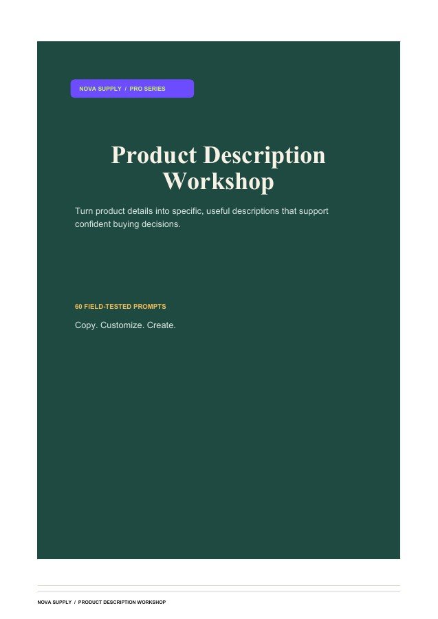 Product Description Workshop digital product cover
