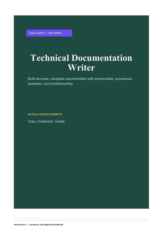 Technical Documentation Writer digital product cover