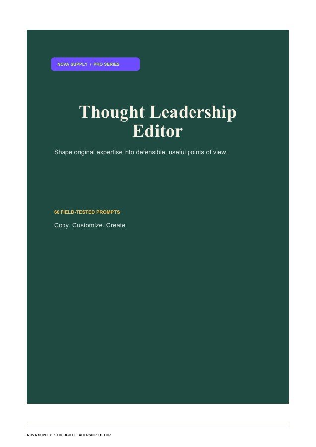 Thought Leadership Editor digital product cover