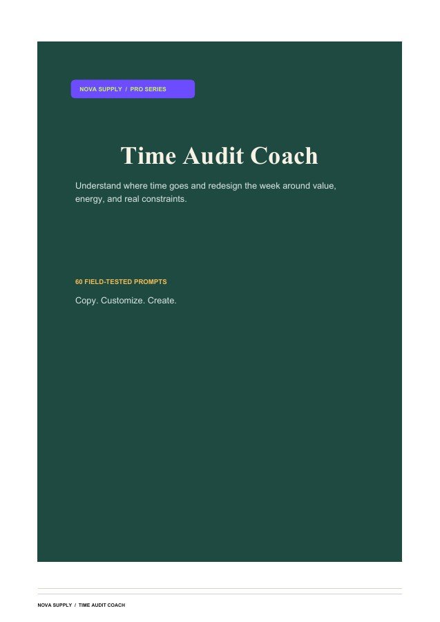 Time Audit Coach digital product cover