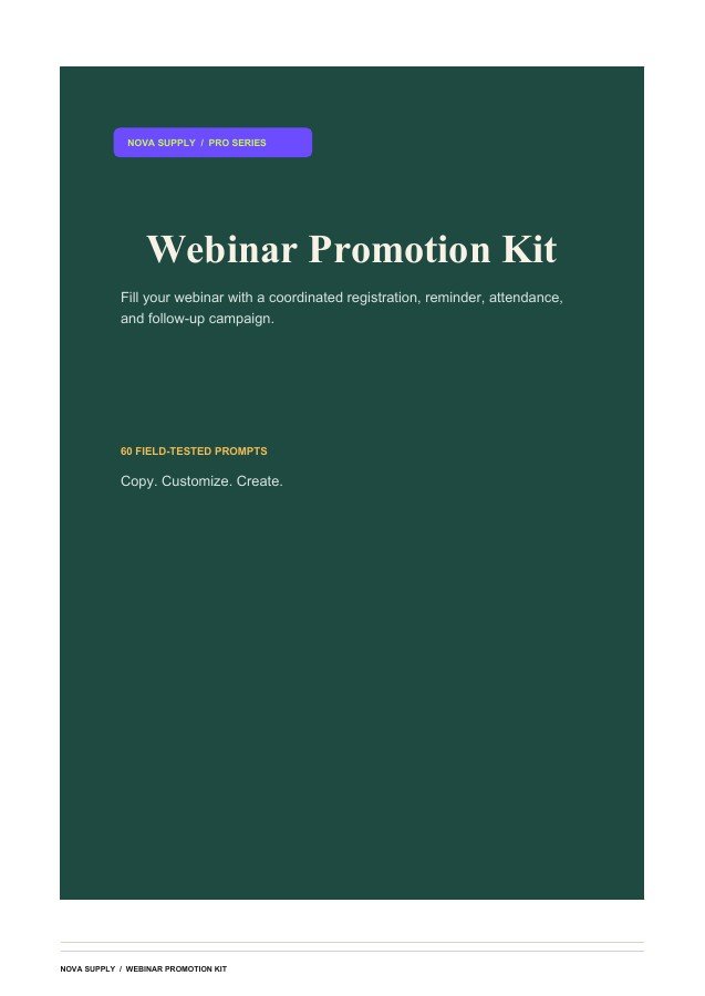 Webinar Promotion Kit digital product cover