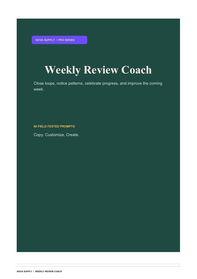 Weekly Review Coach digital product cover